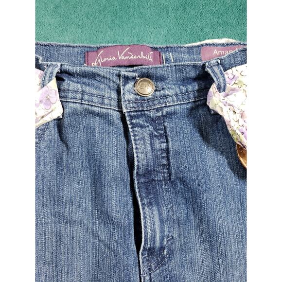 Gloria Vanderbilt Jeans Size 10 Womens Blue Pants Stretch Belted Cuff Capri NWT - Picture 8 of 16